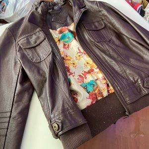 Jou Jou brown leather jacket